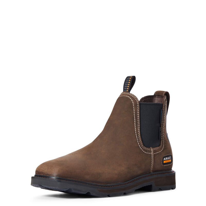 Botas De Trabajo Ariat Groundbreaker Chelsea Wide Square Toe Waterproof Steel Toe Marrones Oscuro Ho